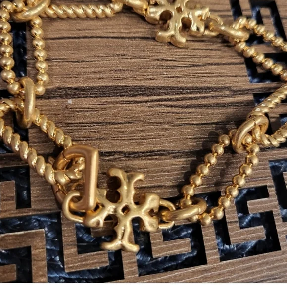 Tory Burch Gold Double Chain Bracelet - Picture 3 of 4